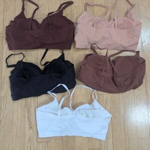 Women's Seamless Bra Set - Black, White, Brown, Tan